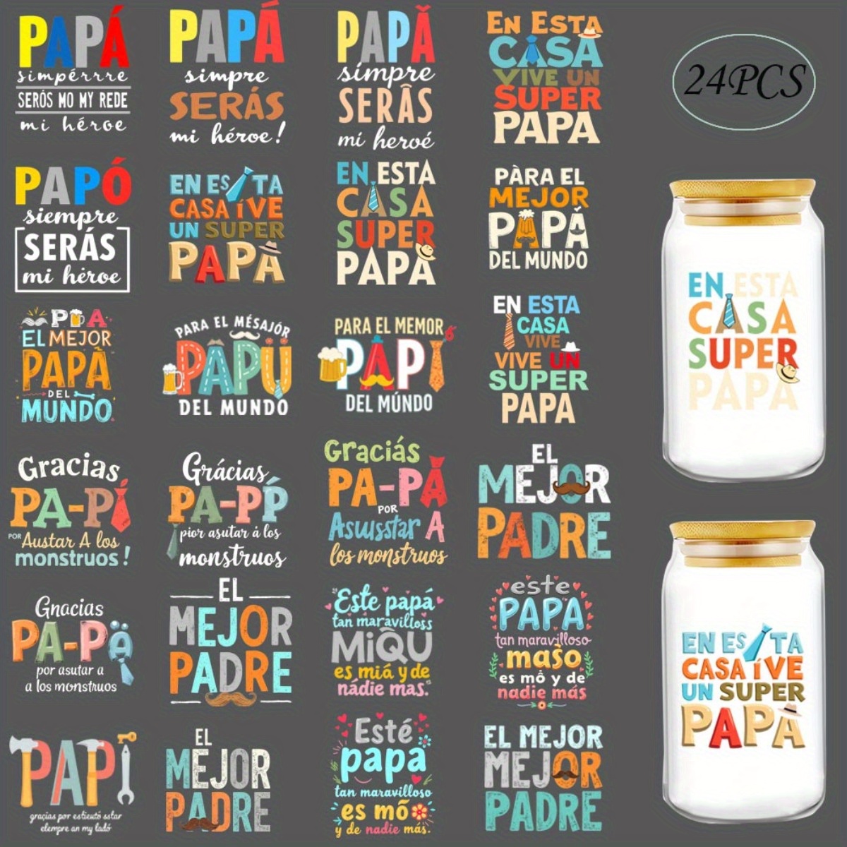 24Pcs/Set Father's Day Quotes  – Rdta Tank Glass recenzja i cena