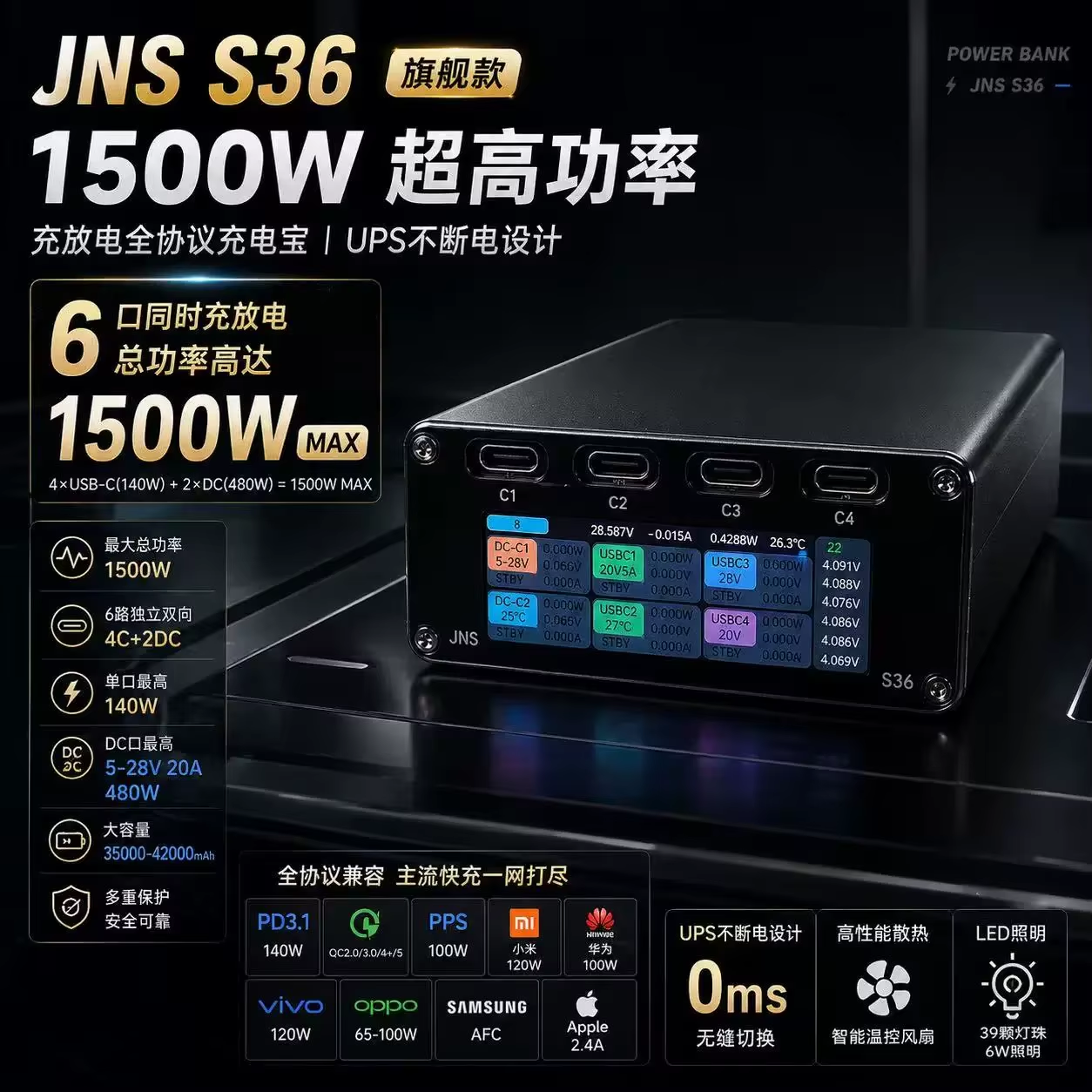 JNS S36 seven section high-pow – Battery Case Storage recenzja i cena
