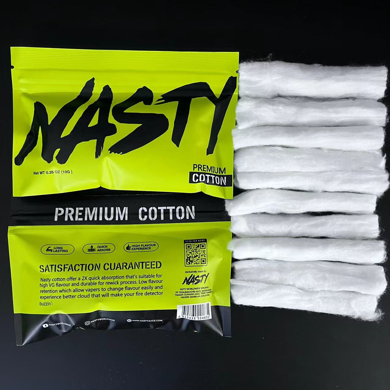10/5 x Bag NASTY Cotton Long F – Cotton Wick Organic recenzja i cena