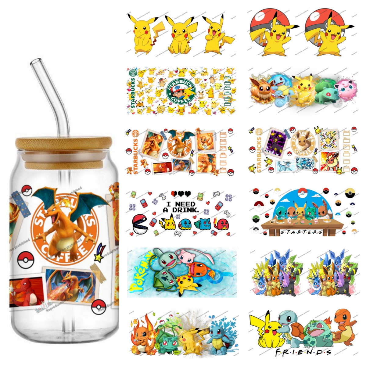 Pokemon pattern UV DTF cup wra – Rdta Tank Glass recenzja i cena