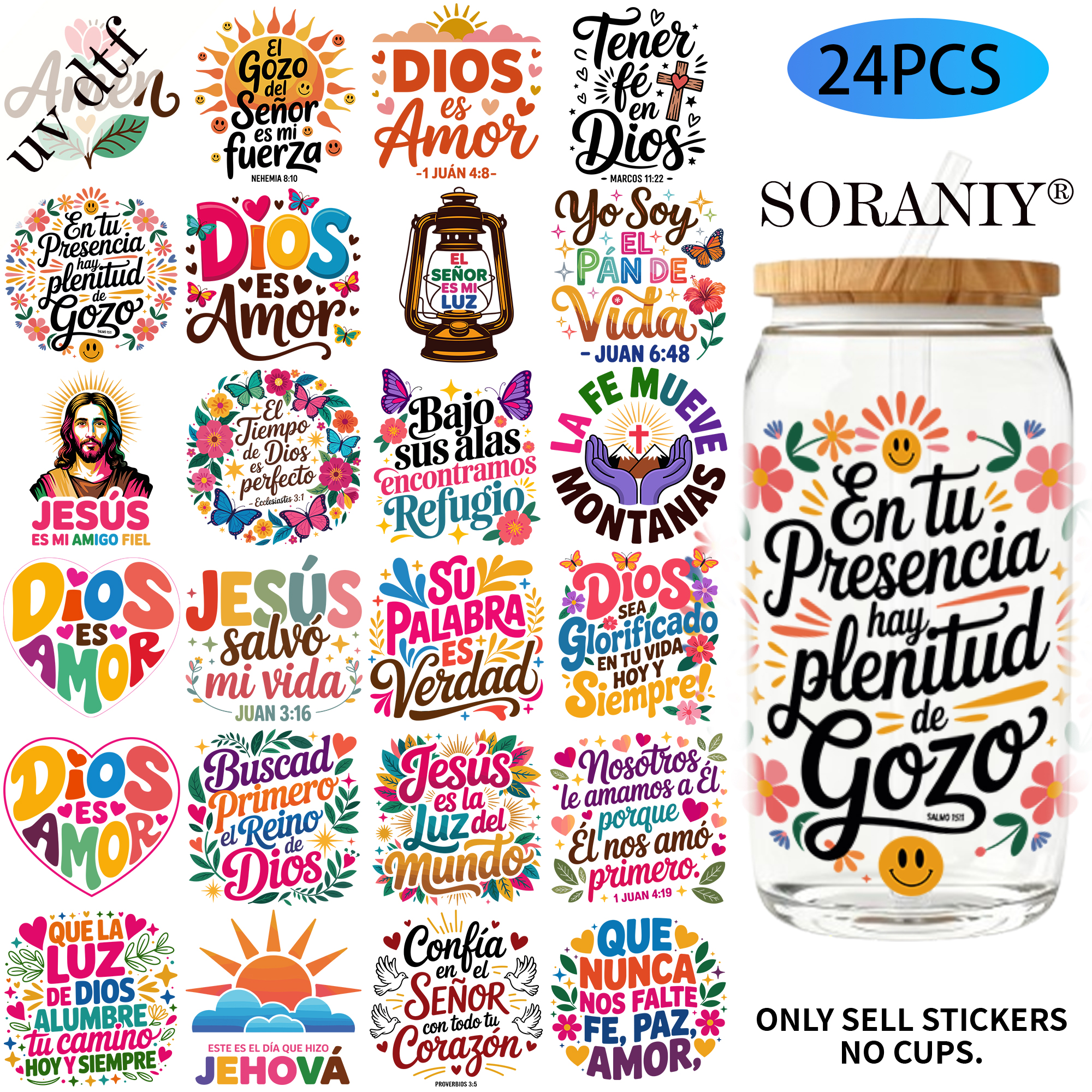 24PCS/Set Spanish Bible Verse  – Rdta Tank Glass recenzja i cena