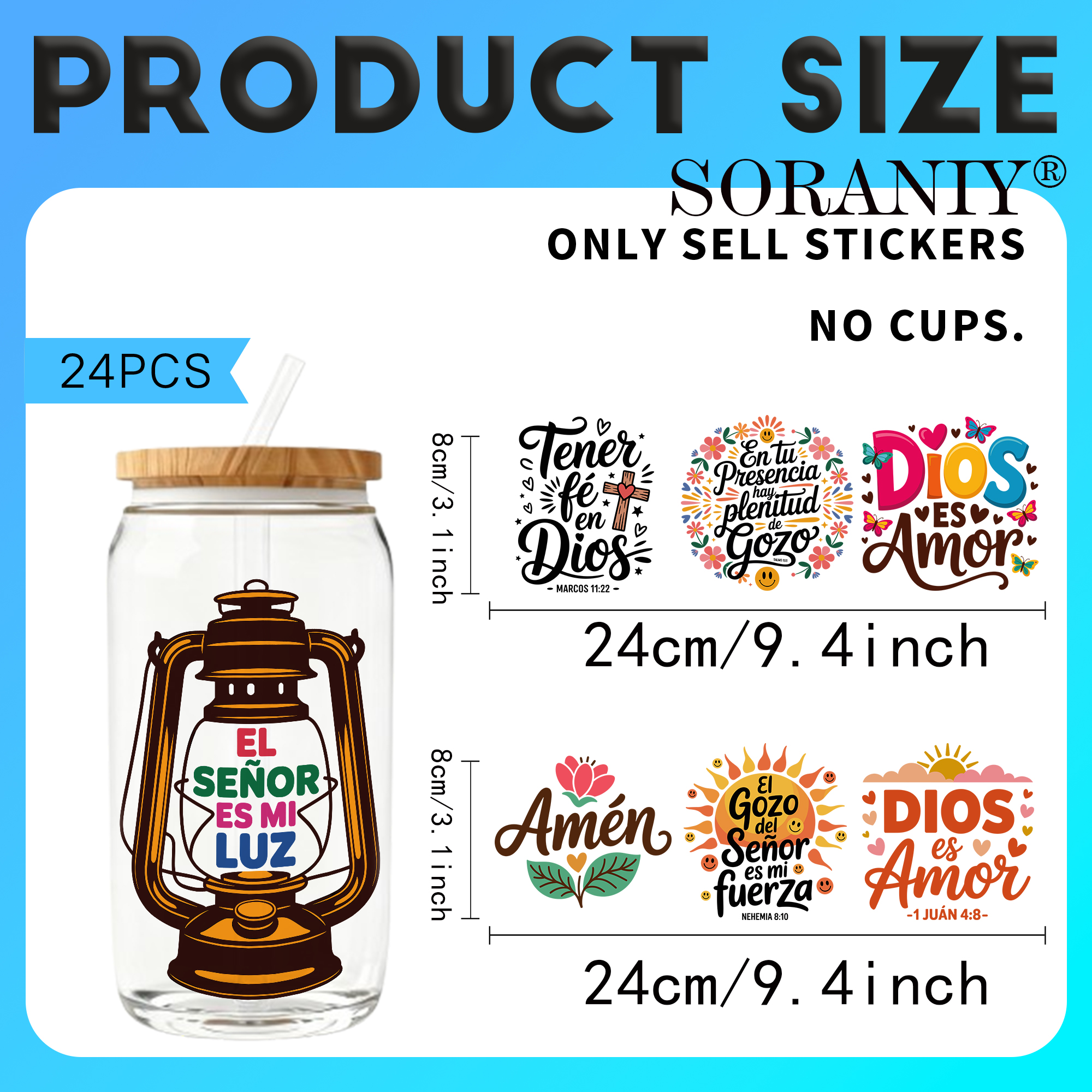 24PCS/Set Spanish Bible Verse  – Rdta Tank Glass recenzja i cena