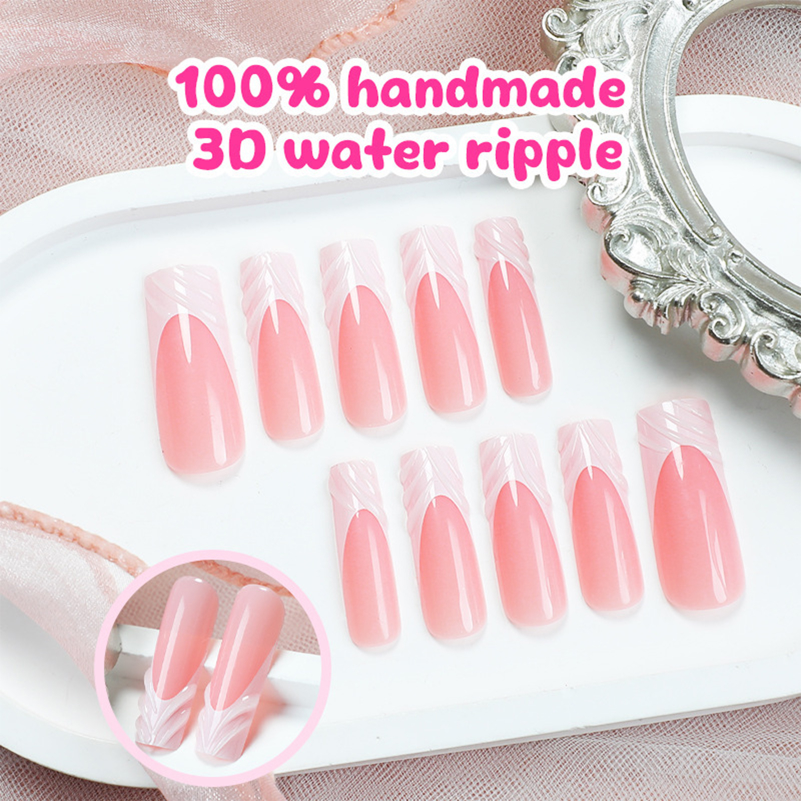 24Pcs Long Square Head Nails S – Drip Tip Resin recenzja i cena