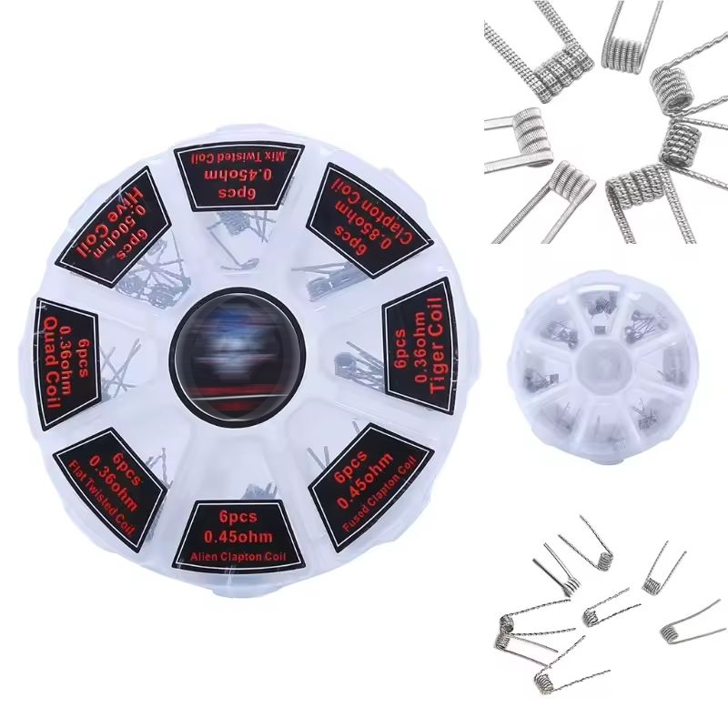48Pcs/Set Pre Built Coils RTA  – Clapton Wire Pre Built recenzja i cena