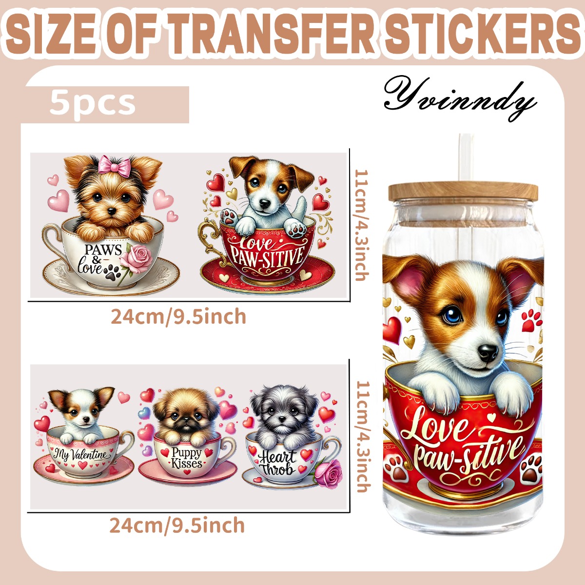 5Pcs/Set Valentines Puppy 16OZ – Rdta Tank Glass recenzja i cena