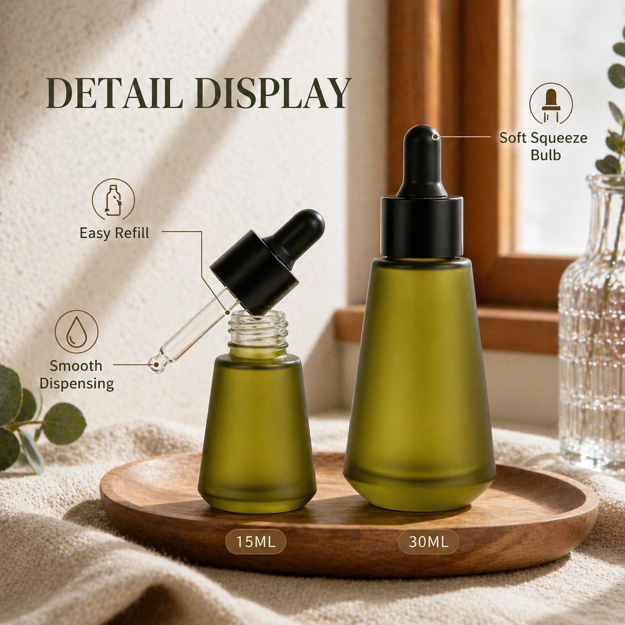 15ml 30ml Frosted Olive Green  – Juice Bottle Dropper recenzja i cena