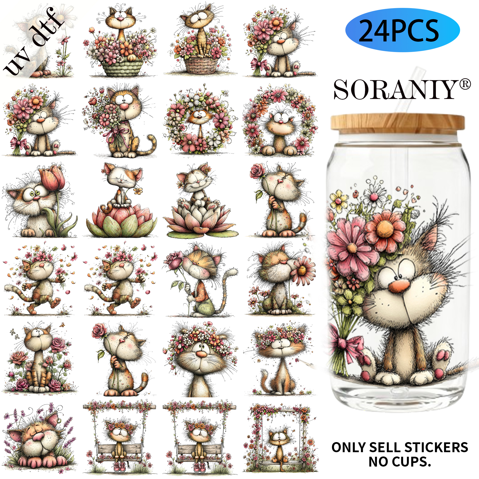 24PCS/Set Whimsical Floral Cat – Rdta Tank Glass recenzja i cena