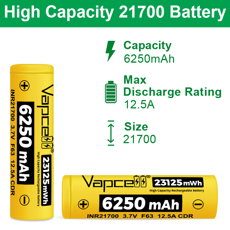 New Vapcell F63 21700 Battery  – Vape Battery 18650 recenzja i cena